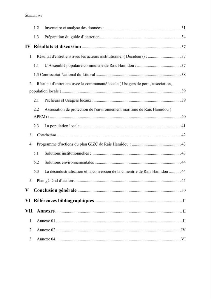 Mise en œuvre d’une gestion intégrée des zones côtières au niveau local: requis et proposition d\'un plan de gestion de la commune de Rais Hamidou