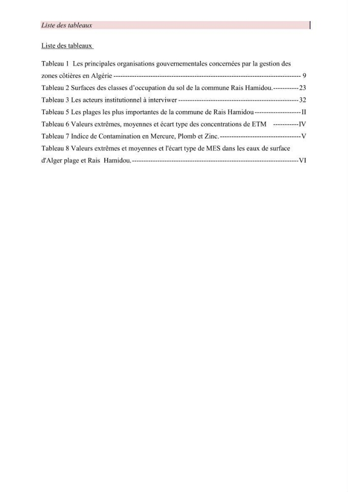 Mise en œuvre d’une gestion intégrée des zones côtières au niveau local: requis et proposition d\'un plan de gestion de la commune de Rais Hamidou
