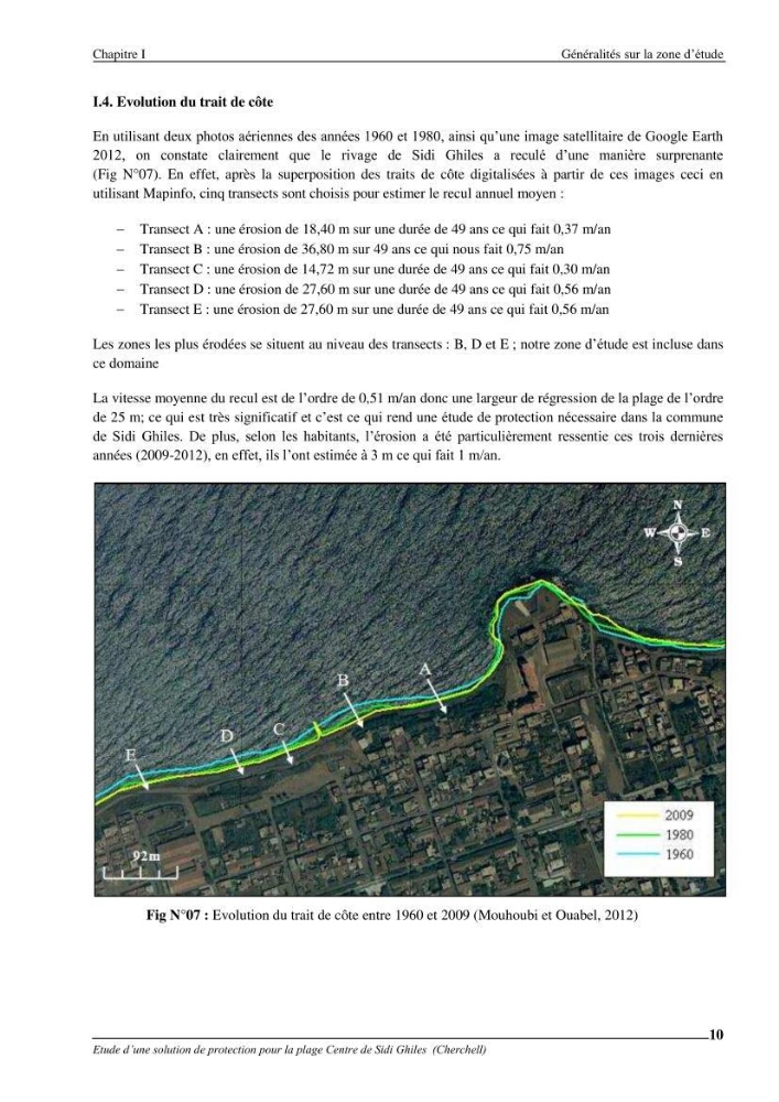 Etude d\'une solution de protection pour la plage centre de Sidi Ghiles (Cherchell)