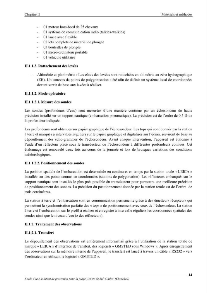 Etude d\'une solution de protection pour la plage centre de Sidi Ghiles (Cherchell)