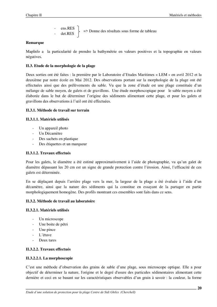 Etude d\'une solution de protection pour la plage centre de Sidi Ghiles (Cherchell)