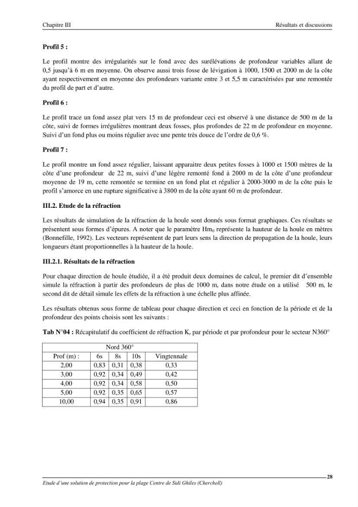 Etude d\'une solution de protection pour la plage centre de Sidi Ghiles (Cherchell)
