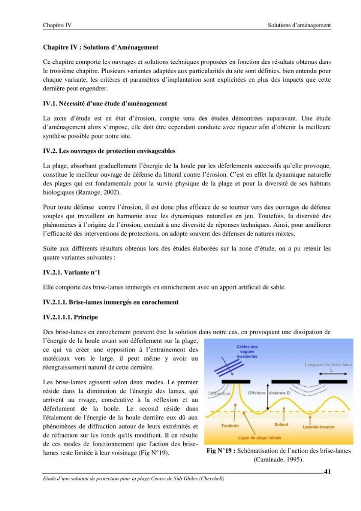 Etude d\'une solution de protection pour la plage centre de Sidi Ghiles (Cherchell)