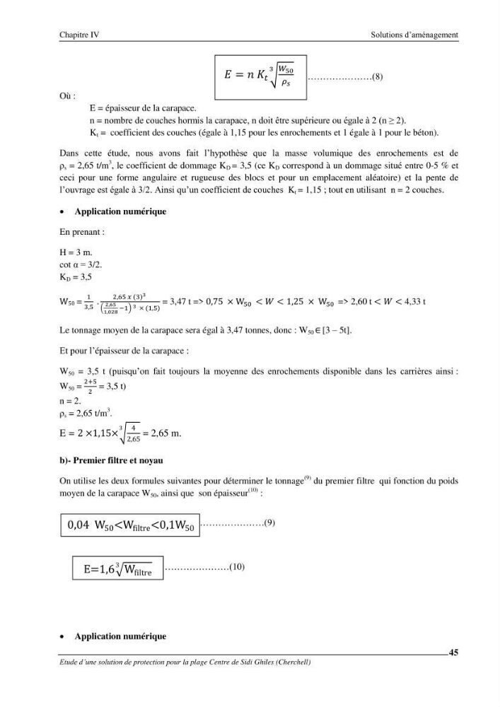 Etude d\'une solution de protection pour la plage centre de Sidi Ghiles (Cherchell)