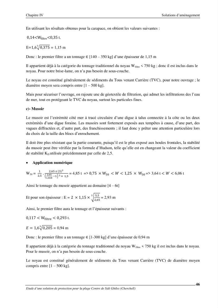 Etude d\'une solution de protection pour la plage centre de Sidi Ghiles (Cherchell)