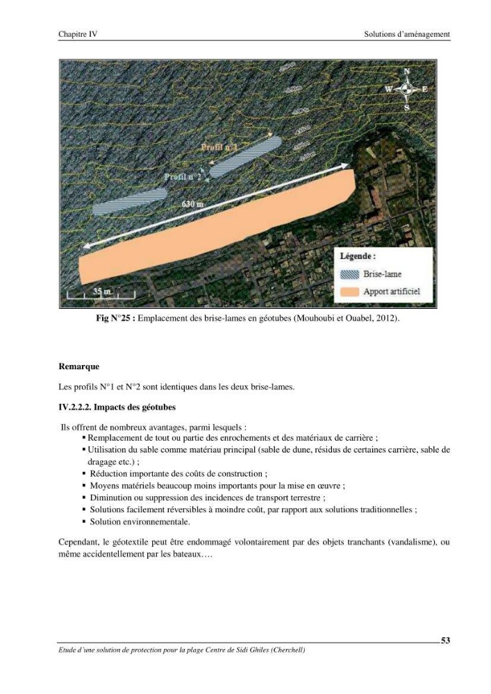 Etude d\'une solution de protection pour la plage centre de Sidi Ghiles (Cherchell)