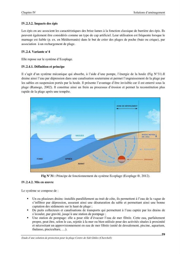Etude d\'une solution de protection pour la plage centre de Sidi Ghiles (Cherchell)