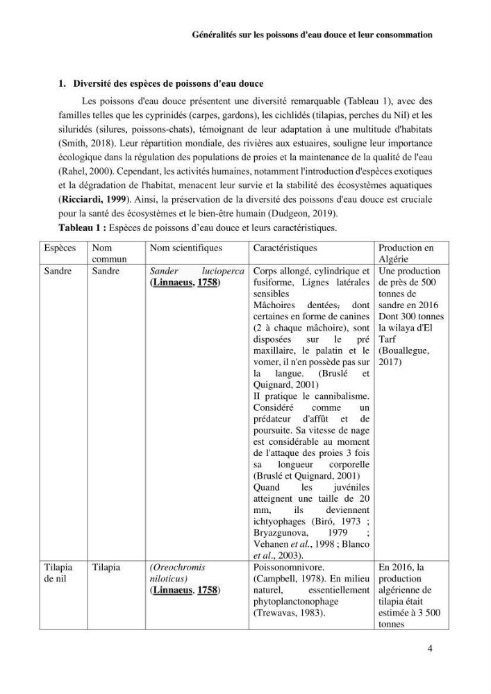 Suivi de l\'évolution de la qualité de la chair de poisson d\'eau douce et amélioration de son attrait par une méthode de valorisation