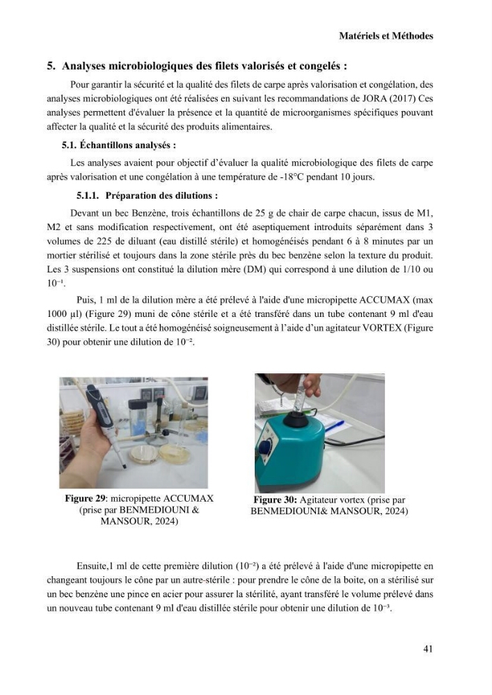 Suivi de l\'évolution de la qualité de la chair de poisson d\'eau douce et amélioration de son attrait par une méthode de valorisation