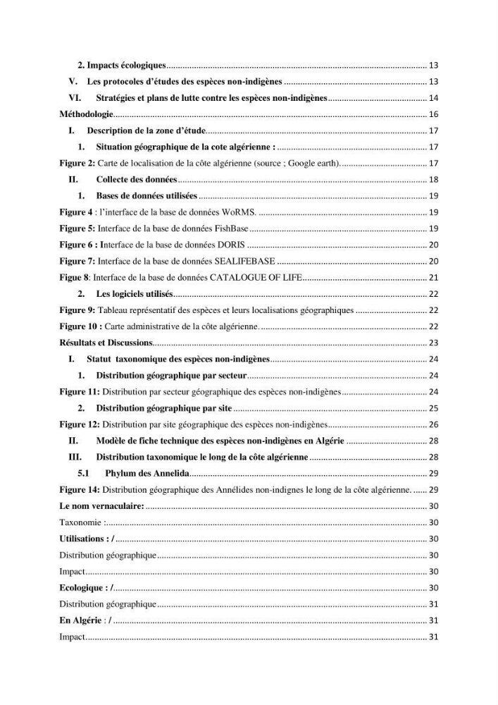 Distribution géographique et caractérisation de quelques espèces non indigènes de la côte algérienne: