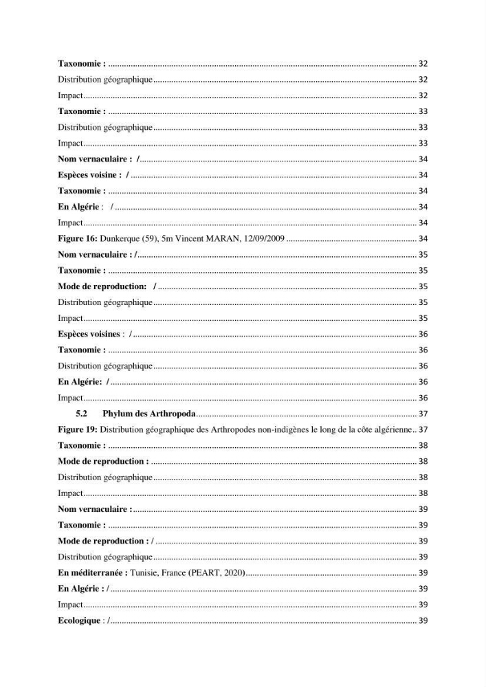 Distribution géographique et caractérisation de quelques espèces non indigènes de la côte algérienne: