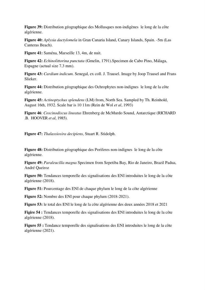 Distribution géographique et caractérisation de quelques espèces non indigènes de la côte algérienne:
