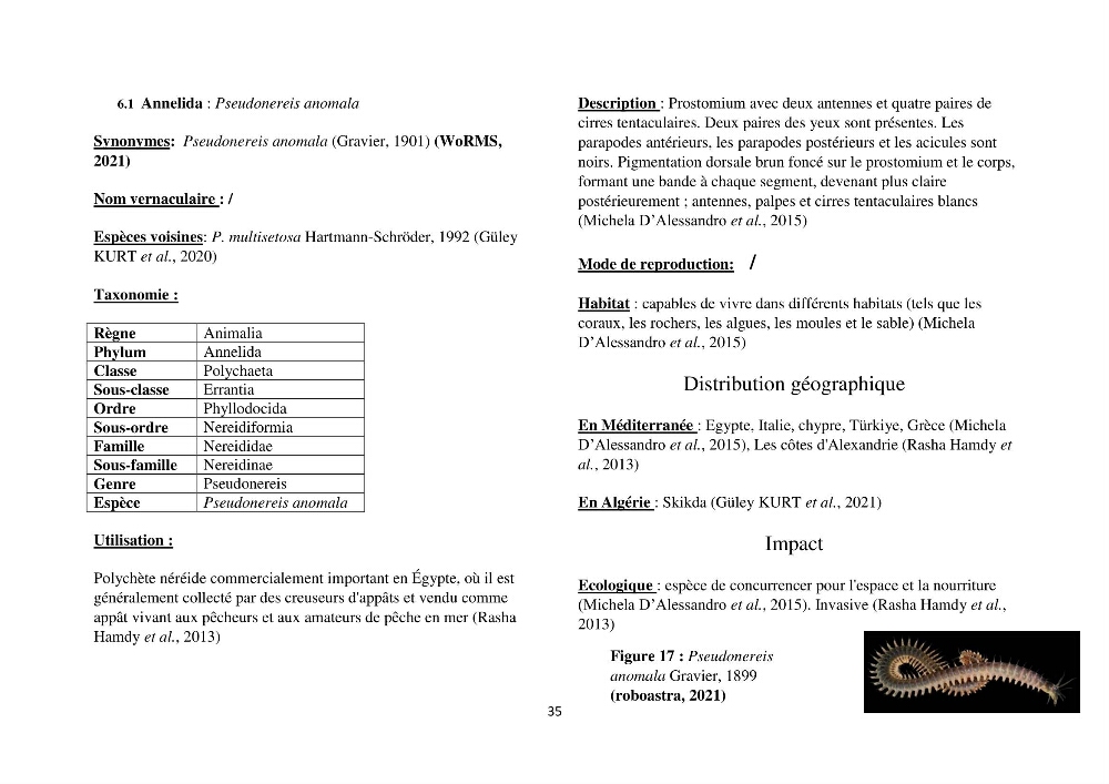 Distribution géographique et caractérisation de quelques espèces non indigènes de la côte algérienne: