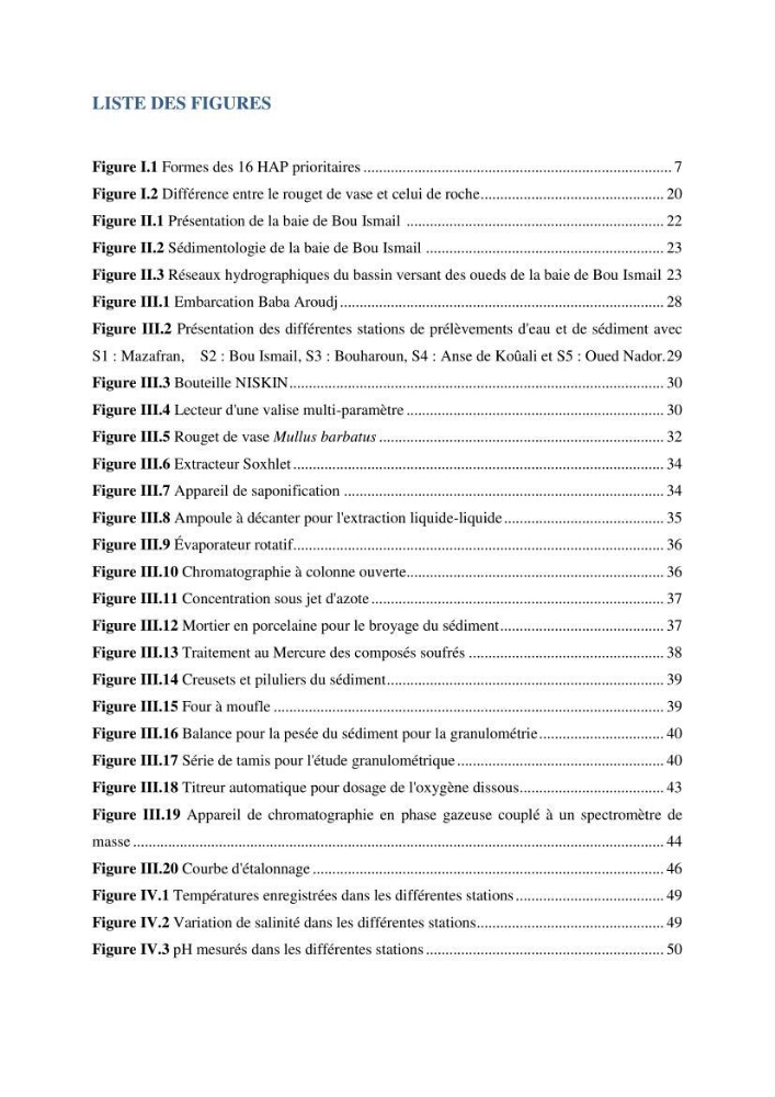 Evaluation de la vulnérabilité bio-morphosédimentaire de la baie de Bou-Ismail face à une pollution potentielle par les hydrocarbures