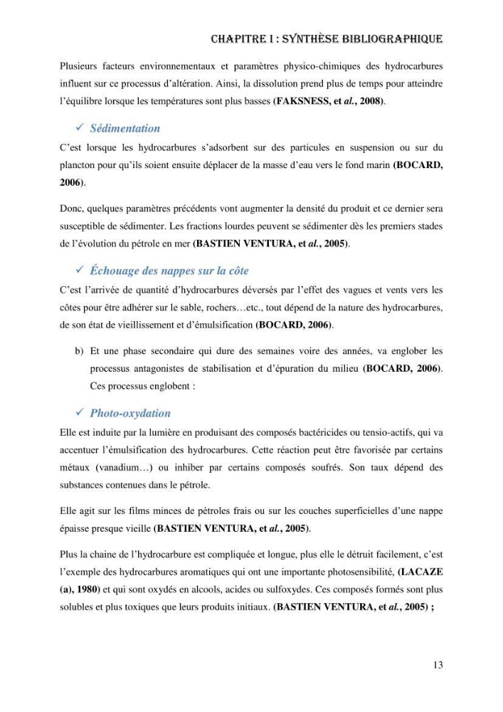 Evaluation de la vulnérabilité bio-morphosédimentaire de la baie de Bou-Ismail face à une pollution potentielle par les hydrocarbures