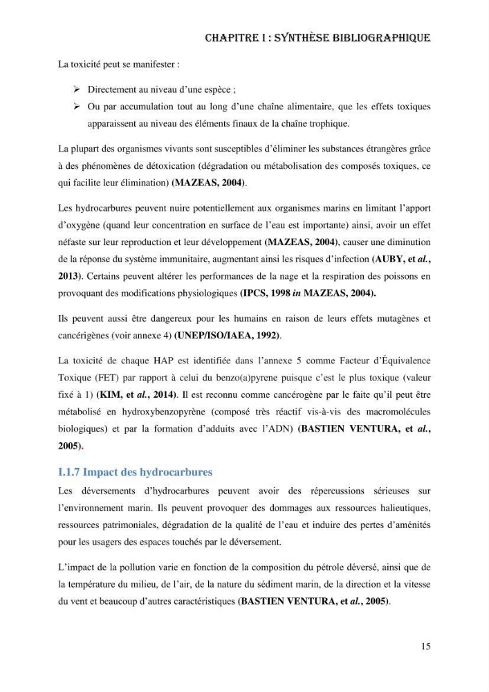 Evaluation de la vulnérabilité bio-morphosédimentaire de la baie de Bou-Ismail face à une pollution potentielle par les hydrocarbures