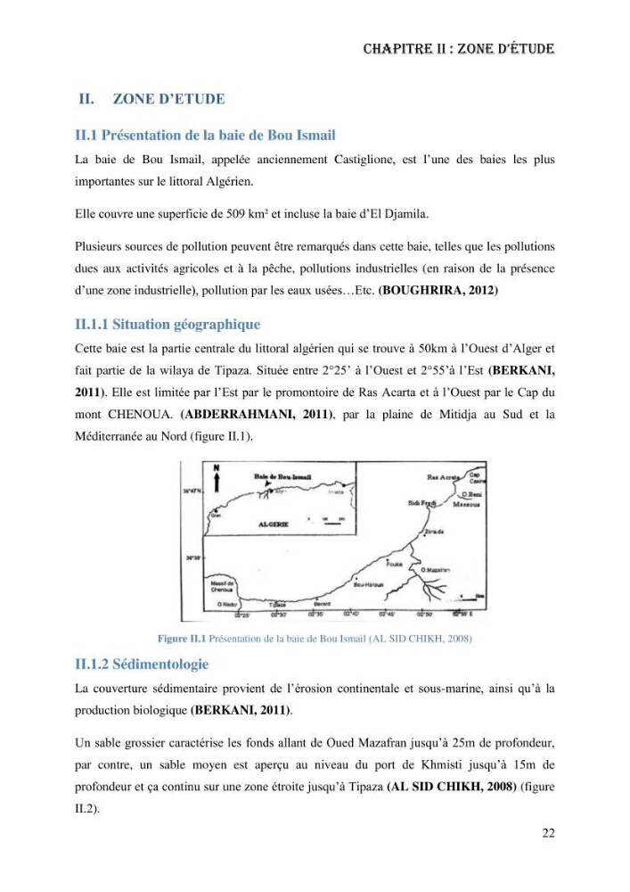 Evaluation de la vulnérabilité bio-morphosédimentaire de la baie de Bou-Ismail face à une pollution potentielle par les hydrocarbures