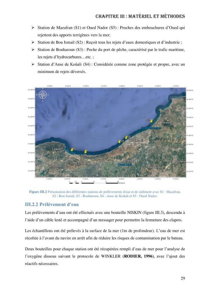 Evaluation de la vulnérabilité bio-morphosédimentaire de la baie de Bou-Ismail face à une pollution potentielle par les hydrocarbures