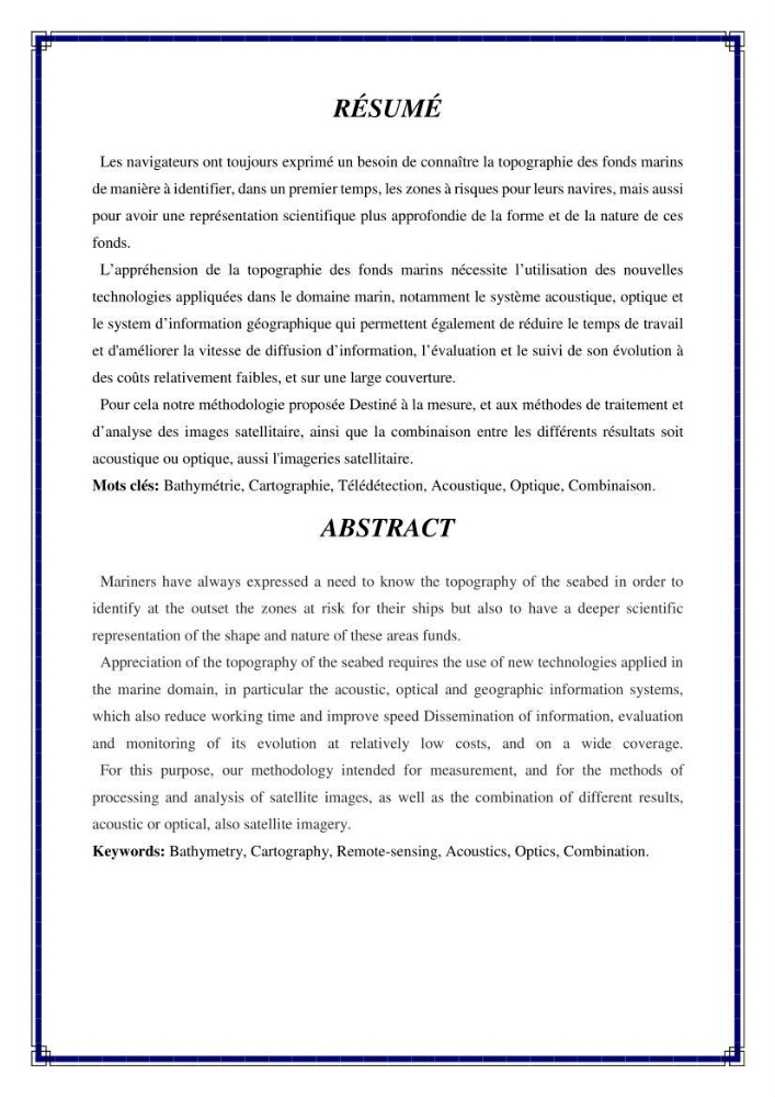 Développement des cartes bathymétriques côtières en combinant l\'imagerie satellitaire et la mesure par échosondeur