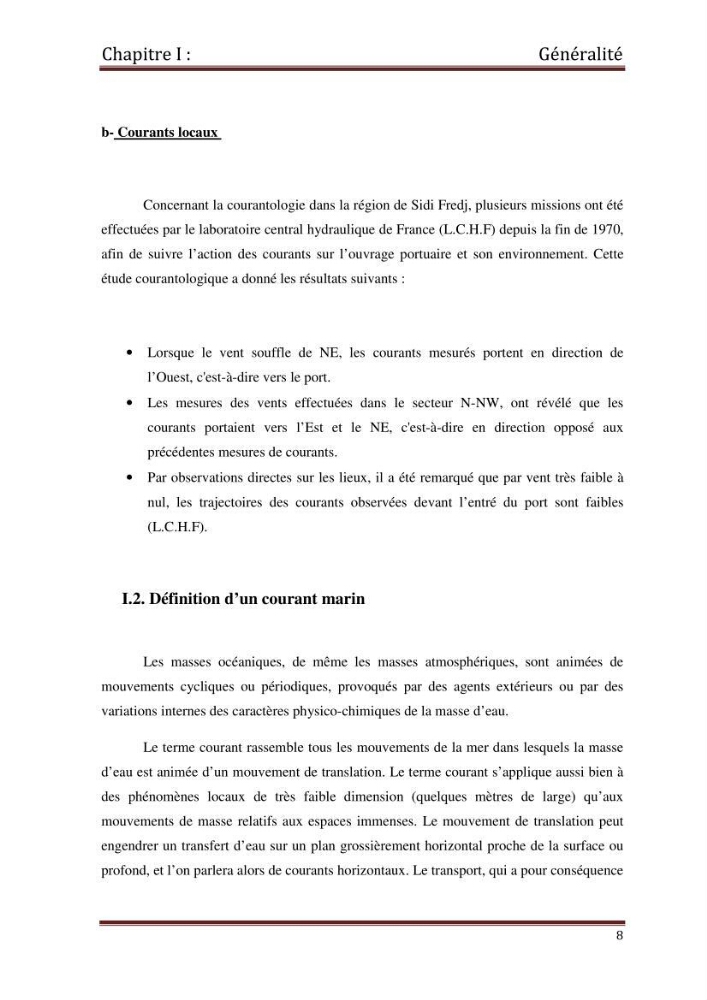 Etude d\'un singal hydrodynamique à partir des mesures \" in-situ \"