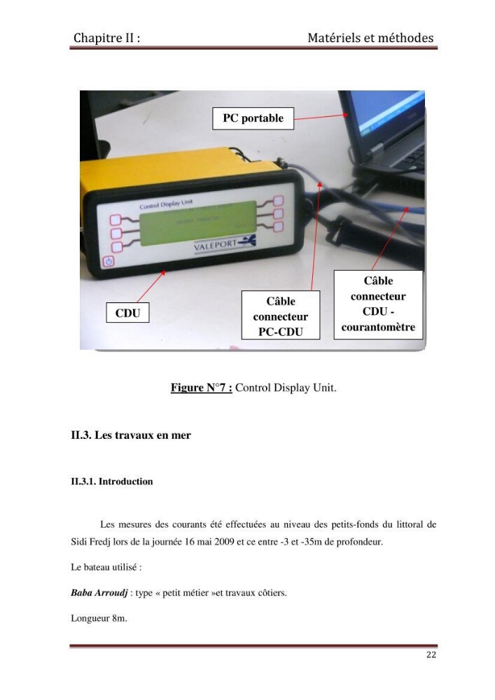 Etude d\'un singal hydrodynamique à partir des mesures \" in-situ \"