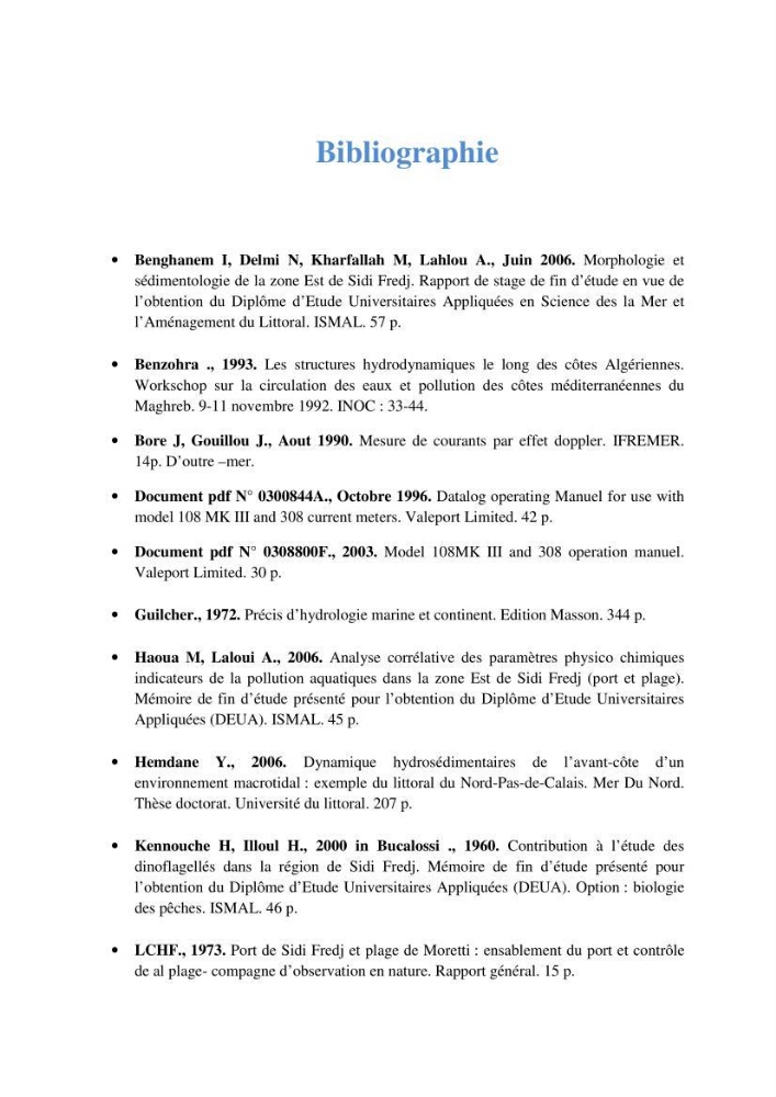 Etude d\'un singal hydrodynamique à partir des mesures \" in-situ \"