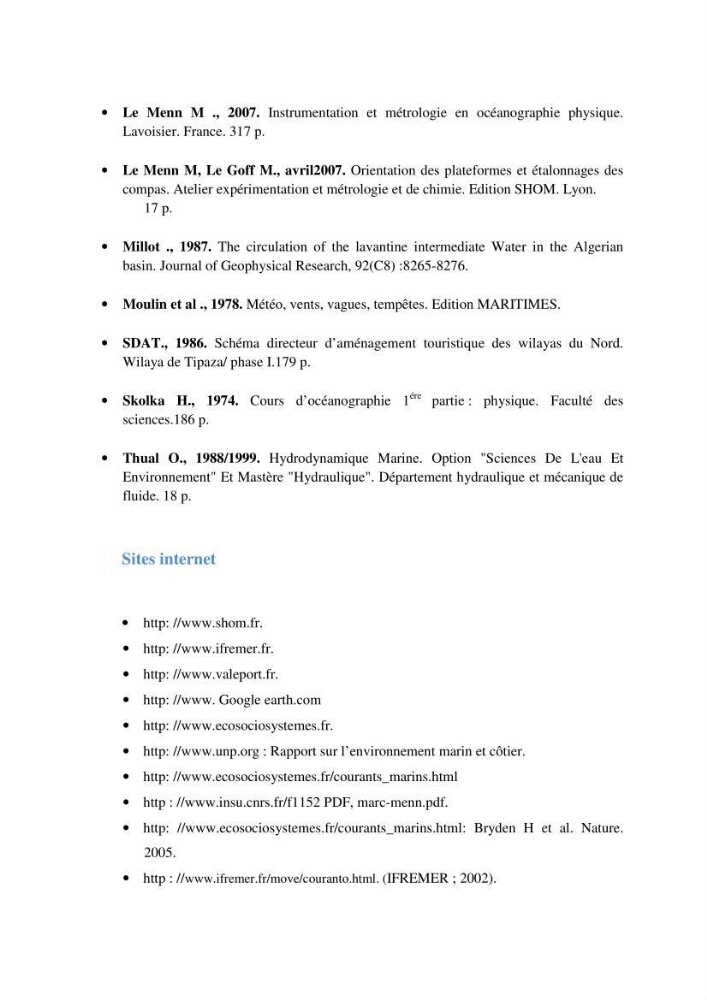 Etude d\'un singal hydrodynamique à partir des mesures \" in-situ \"