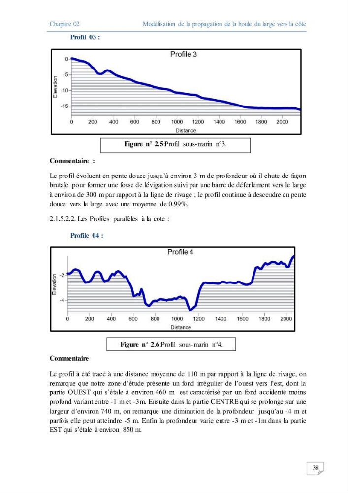 Modélisation numérique des paramètres sédimentologique et de pollution le long d\'une côte: cas de club des pins