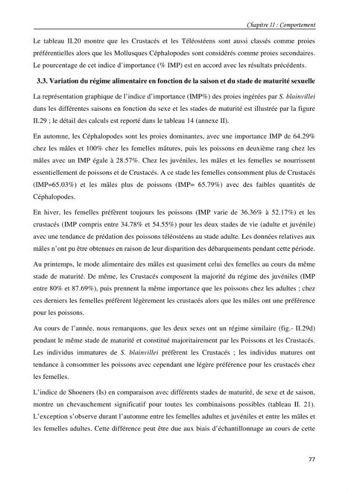 Contribution à l\'étude du comportement, de croissance et de l\'exploitation de squalus bleinveil ( chodrichthyens, squalidae) dans le bassin algerien