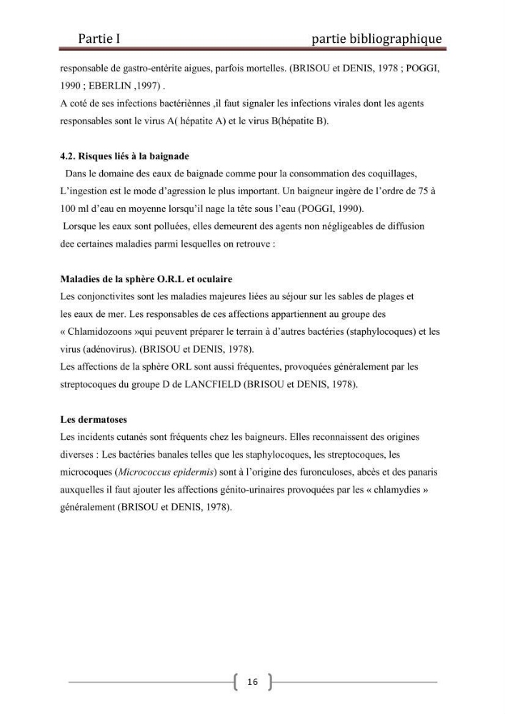 Contribution à l\'etude de la contamination bactériologiques et physico-chimique des eaux littorales cas de \"oued Mazafran\"