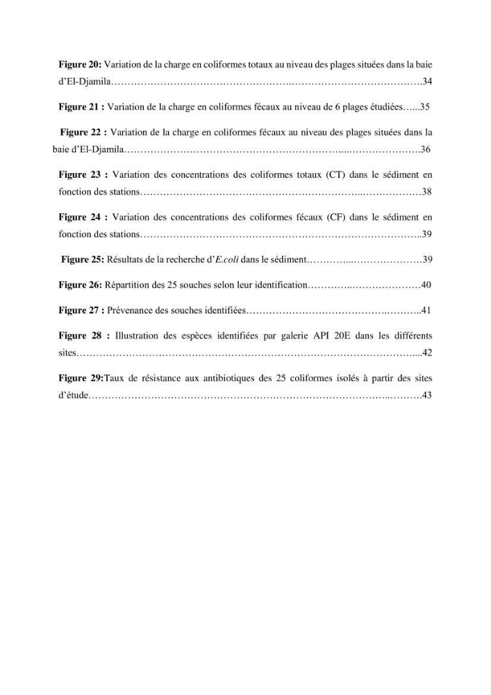Analyse microbiologique et évaluation de la résistance aux antibiotiques des eaux de plages algéroises.