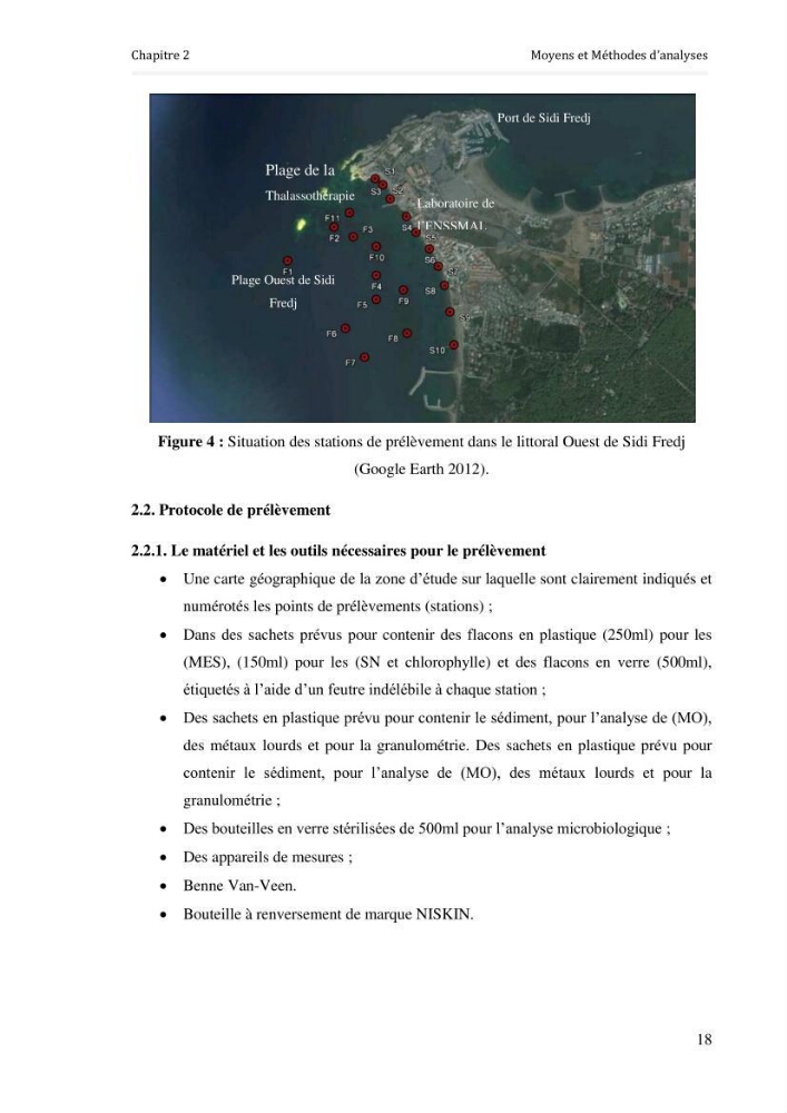 Paramètres environnementaux de la plage ouest de Sidi Fredj