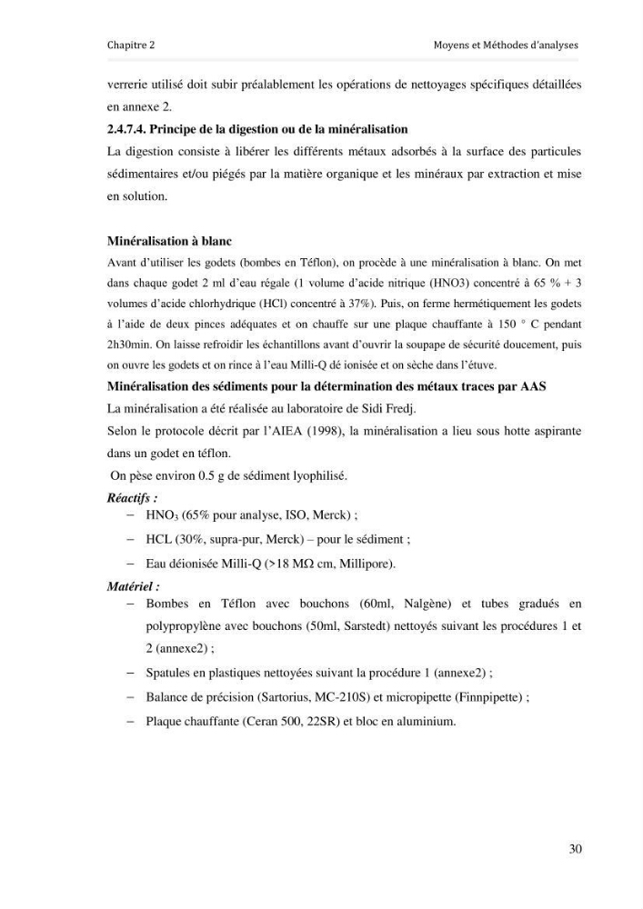Paramètres environnementaux de la plage ouest de Sidi Fredj