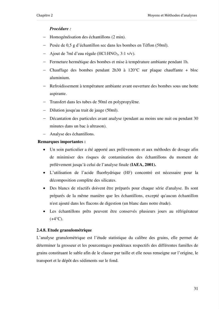 Paramètres environnementaux de la plage ouest de Sidi Fredj