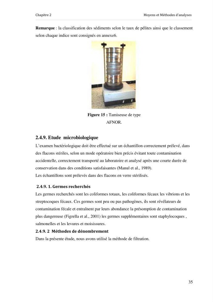 Paramètres environnementaux de la plage ouest de Sidi Fredj