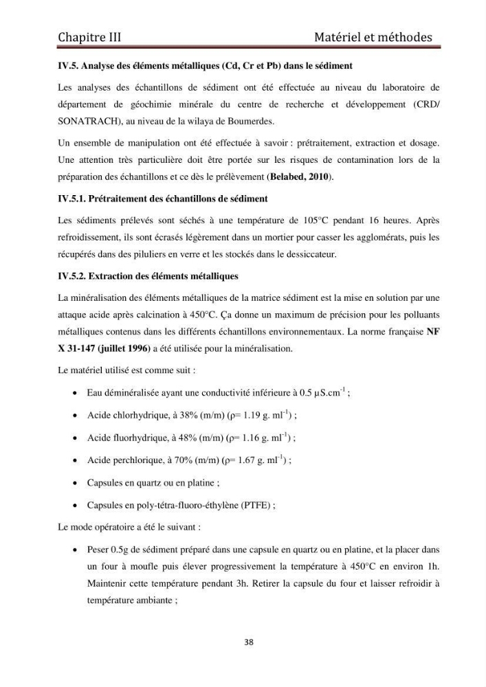 Evaluation du taux de la pollution des eaux et des sédiments par les métaux lourds au niveau du littoral de Boumerdes
