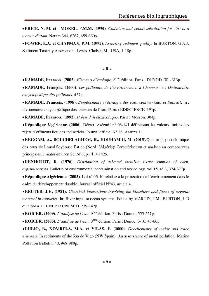 Evaluation du taux de la pollution des eaux et des sédiments par les métaux lourds au niveau du littoral de Boumerdes