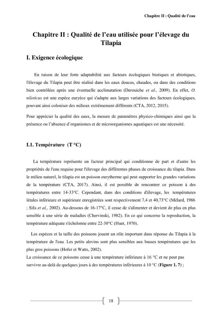 Effet de la qualité de l’eau sur la croissance des poissons d’eau douce: