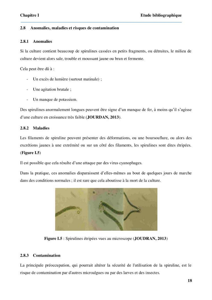 Culture de microalgue Arthrospira platensis et voies de conditionnement