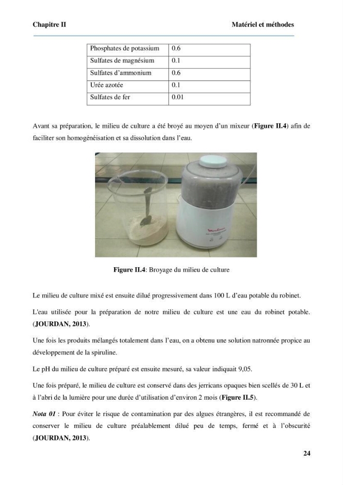 Culture de microalgue Arthrospira platensis et voies de conditionnement
