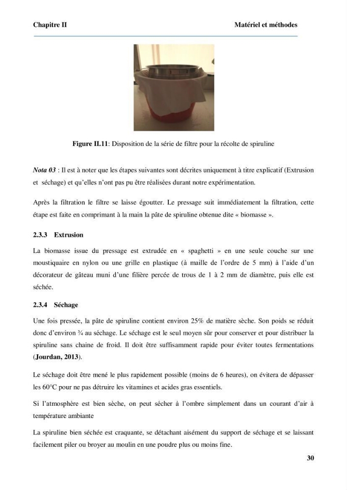 Culture de microalgue Arthrospira platensis et voies de conditionnement