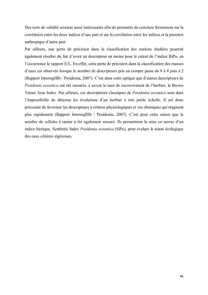 Evaluation du statut écologique des eaux côtieres Algéroises