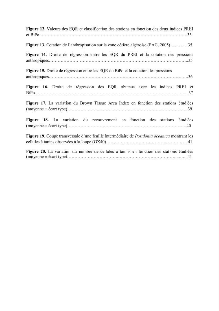 Evaluation du statut écologique des eaux côtieres Algéroises