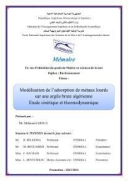 Modélisation de l'adsorption de métaux lourds sur une argile brute algérienne: étude cinétique et thermodynamique
