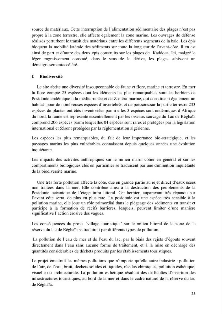 Contribution à l\'analyse de durabilité du domaine (101-02-02) inclus dans le projet de la zone d\'expansion touristique de Ainchorb-wilaya d\'Alger