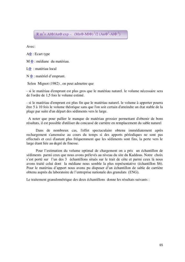 Contribution à l\'analyse de durabilité du domaine (101-02-02) inclus dans le projet de la zone d\'expansion touristique de Ainchorb-wilaya d\'Alger