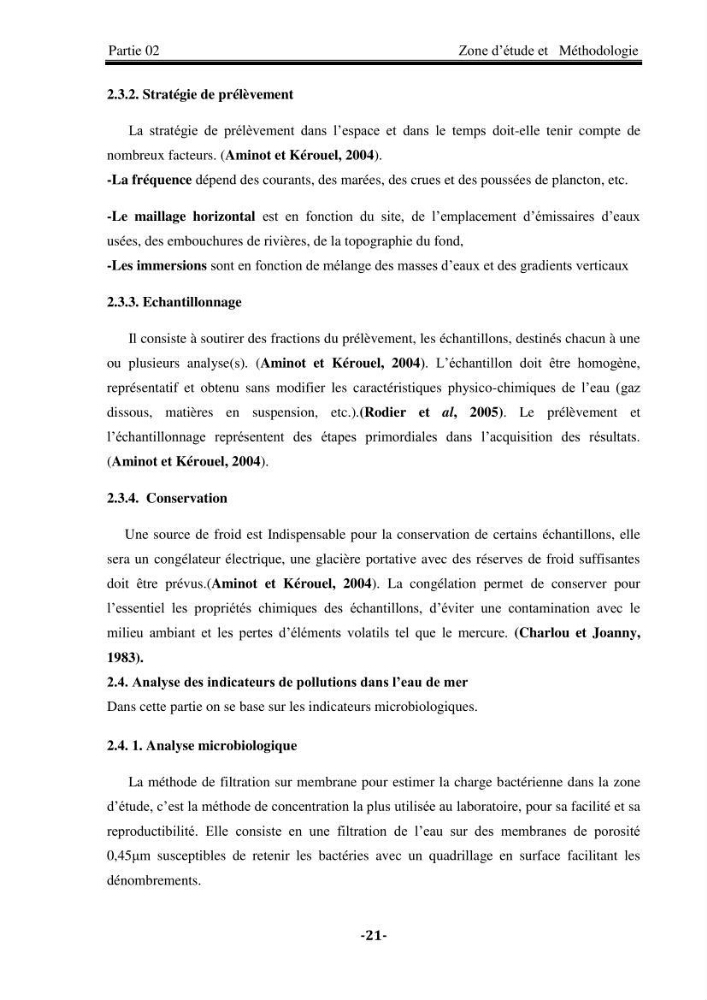 Contribution à la biosurveillance des eaux du littoral de la plage et du port de Sidi Fredj