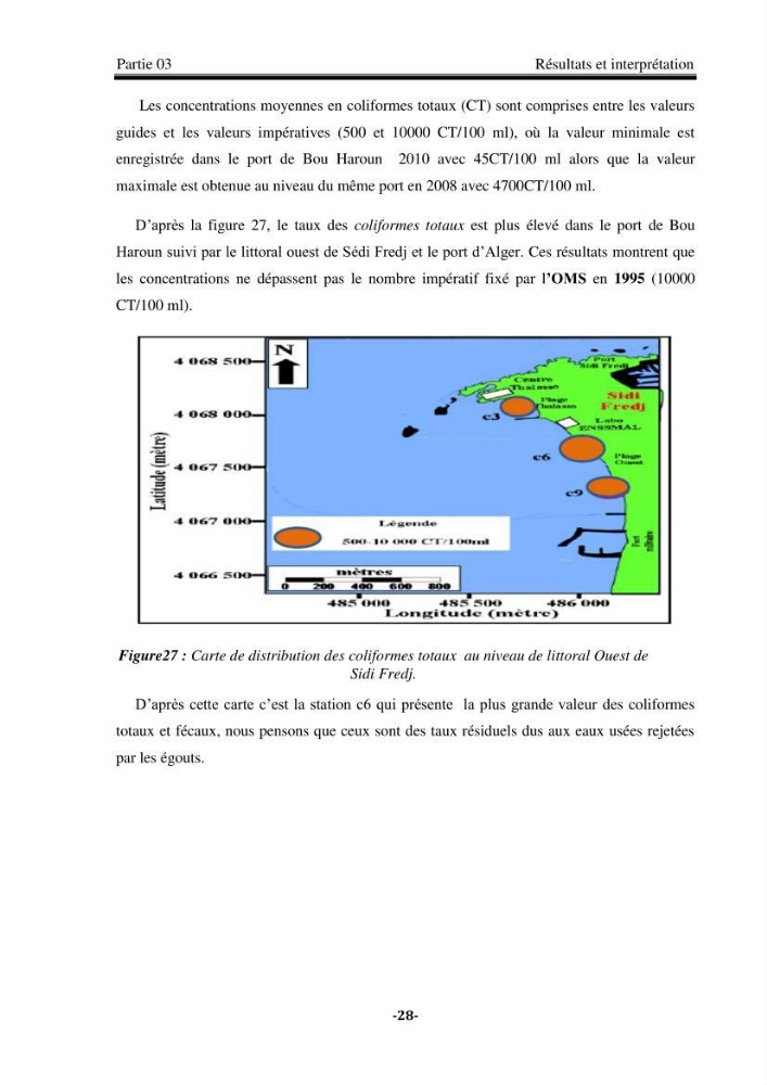 Contribution à la biosurveillance des eaux du littoral de la plage et du port de Sidi Fredj