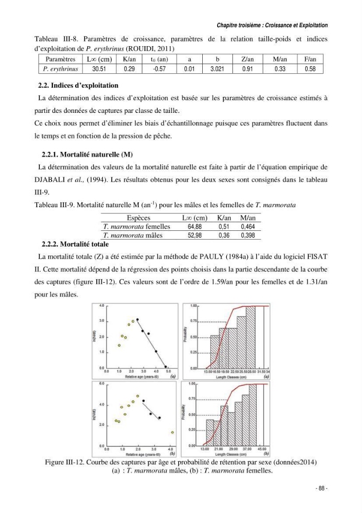 Comportement, Croissance et Exploitation de Torpedo marmorata Risso, 1810 (CHONDRICHTHYENS, TORPEDINIDAE) dans le bassin Algérien