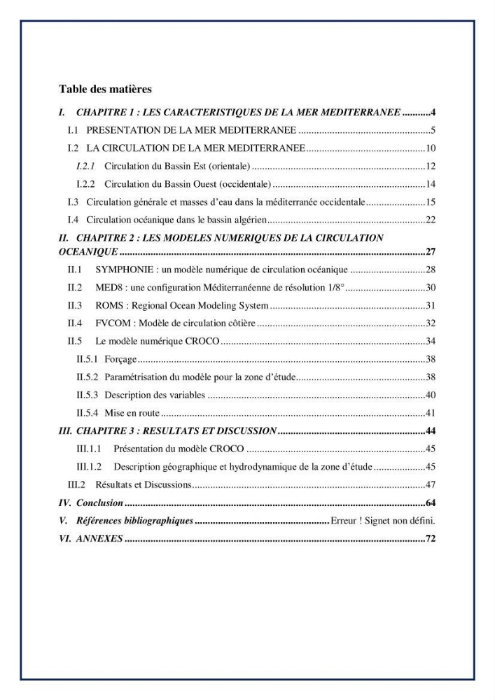 Etude Numérique de la Circulation Océanique en Méditerranée à l’aide du Modèle CROCO (Coastal and Regional Ocean Community model):